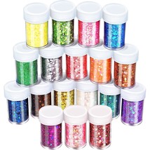 LEOBRO Glitter, Chunky Glitter, 18 Jars Glitter, Mixed Fine Chunky