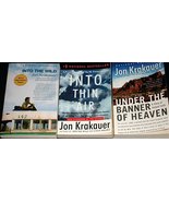 Jon Krakauer Book Set: &quot;Into the Wild,&quot; &quot;Into Thin Air,&quot; &quot;Under the Bann... - $39.95