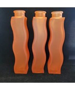 Vintage 90’s IKEA “Skamt” Wavy/Squiggle Vase Frosted orange rare color s... - $39.59
