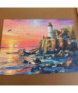 Lighthouse At Sunset Ravensburger 500 piece Jigsaw Puzzle 19x14 inches C... - $9.75