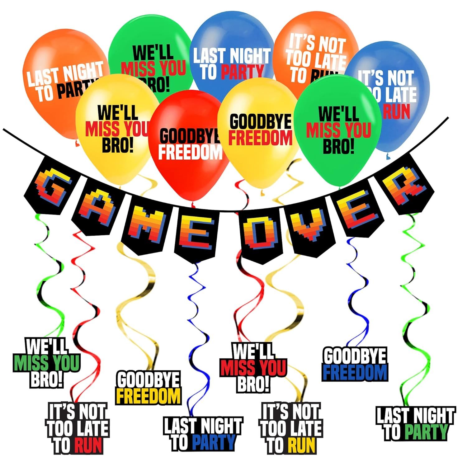 Hilarious Bachelor Party Decorations Pack Game Over Bachelor Party