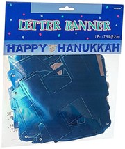 amscan Joyous Hanukkah Festival Large Letter Banner Decoration, Purple, ... - $4.99