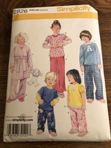 Simplicity 2826 Childs Pajamas Robe Sleepwear Unisex Size 4-8 Uncut - $7.69