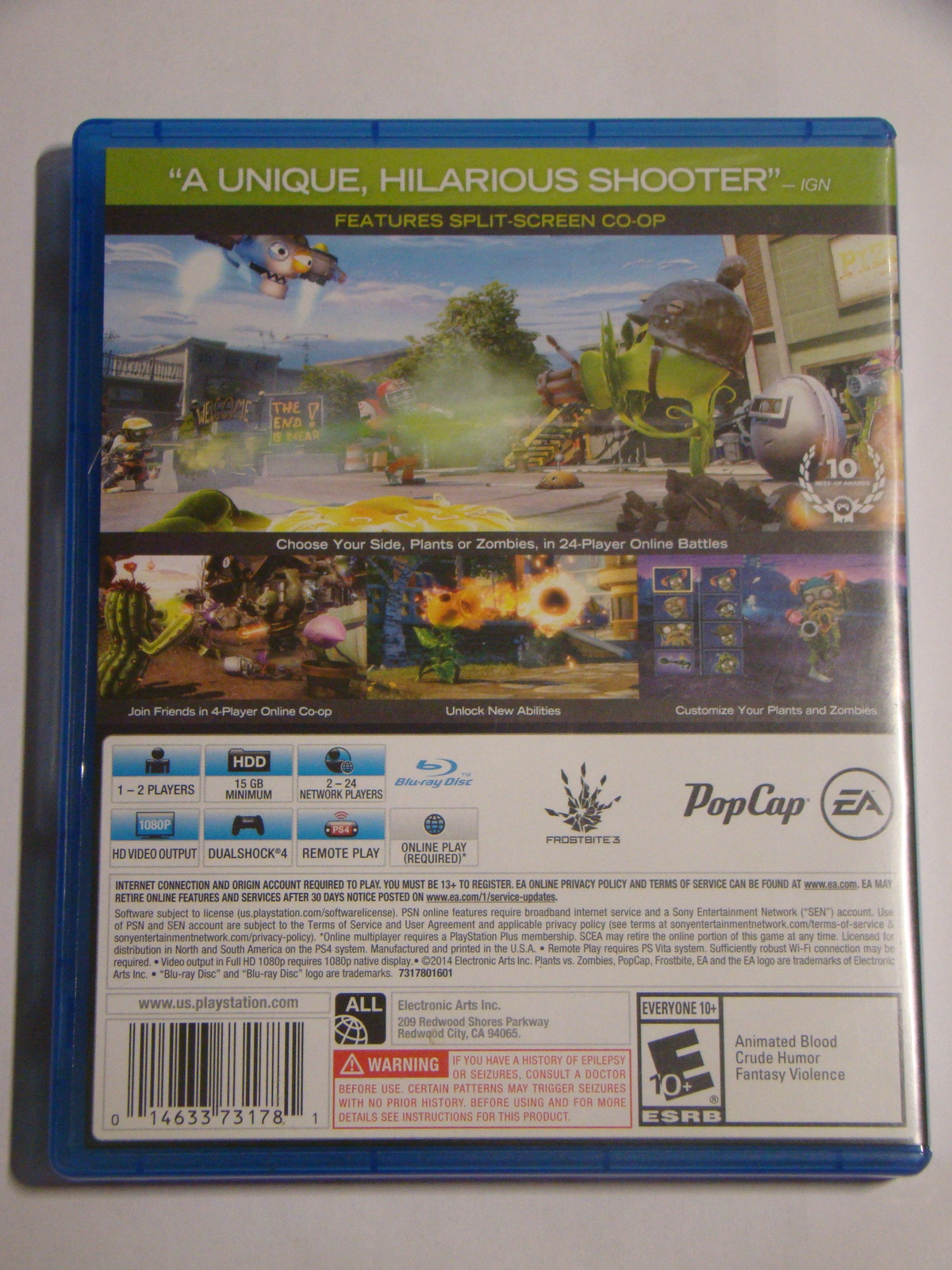 plants vs. zombies garden warfare playstation 4