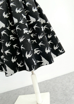 Women Black Woolen Pleated Party Skirt Warm Winter Midi Party Skirt Plus Size image 4