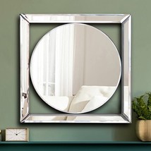 Wall Mirrors For Living Room Modern Mounted Hanging Decor Accent Silver ... - $49.50