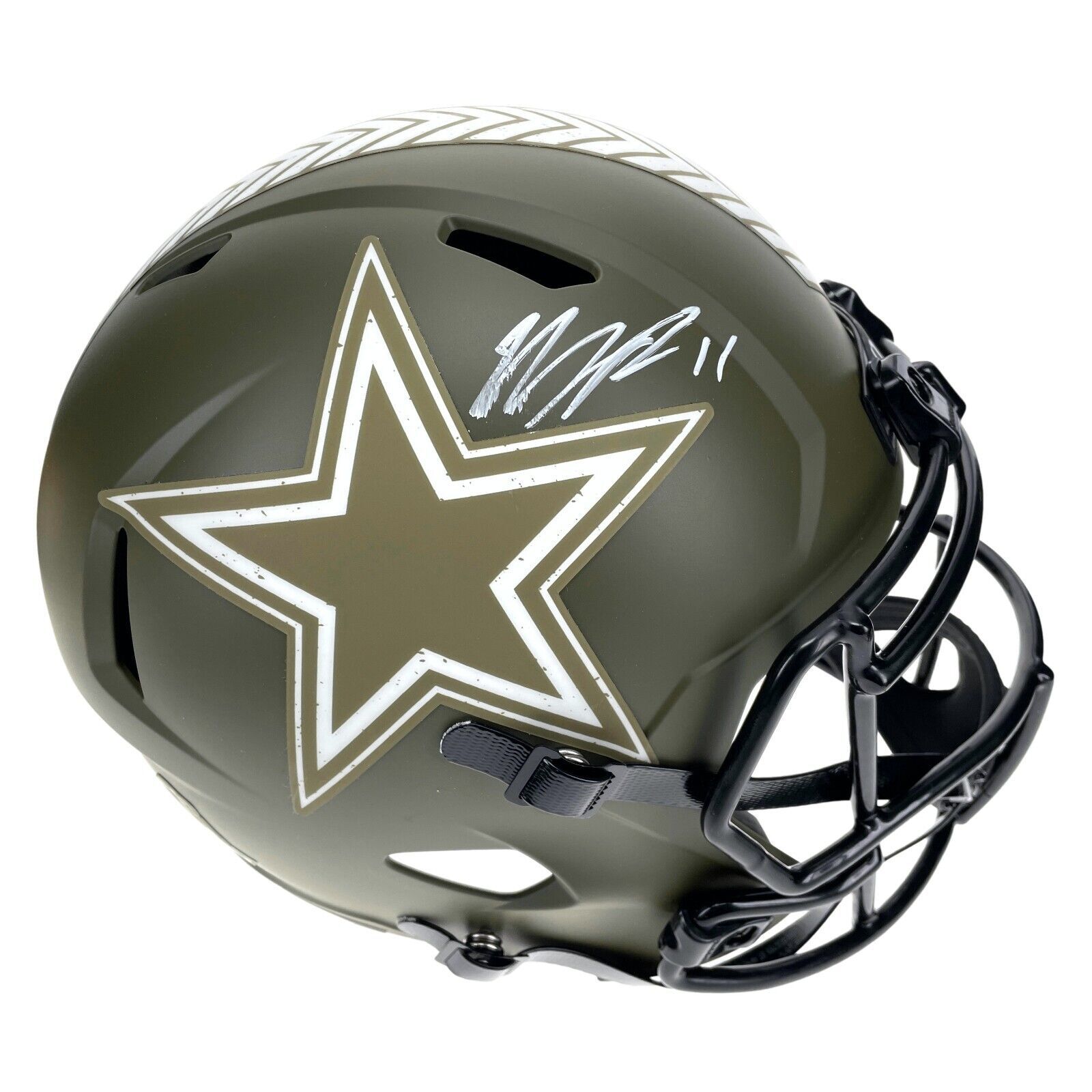 CeeDee Lamb Signed Dallas Cowboys Camo Mini Helmet JSA COA