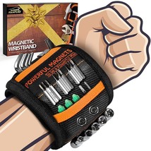 Magnetic Wristband, Super Strong Magnets Holds Screws, Nails, Drill Bits, A Black