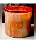 Bath &amp; Body Works Spring Clementine 3 Wick Candle Essential Oils Glass L... - $28.66
