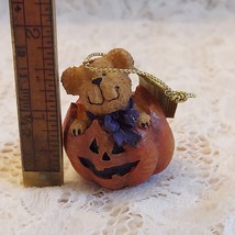2006 Boyds Bears Mini Halloween Ornament Teddy Bear In Jack O Lantern FREE US SH - $23.36