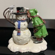 LEMAX Christmas Village Figurine, SNOW SWEETHEART, Snowman &amp; Girl - $24.63