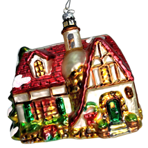 Department 56 Christmas Village House Ornament Hand Painted Mercury Blown Glass - $24.74