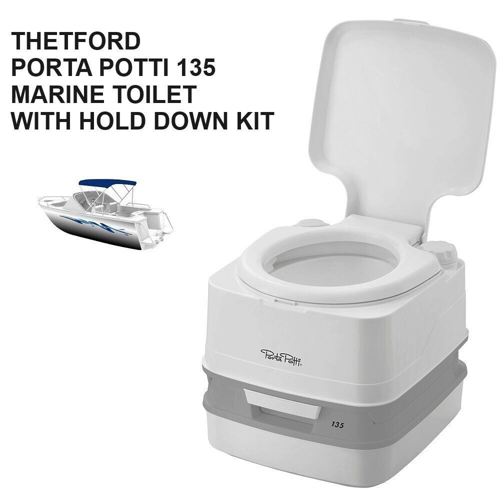 THETFORD PORTA POTTI 135 MARINE TOILET W/HOLD DOWN KIT 92861
