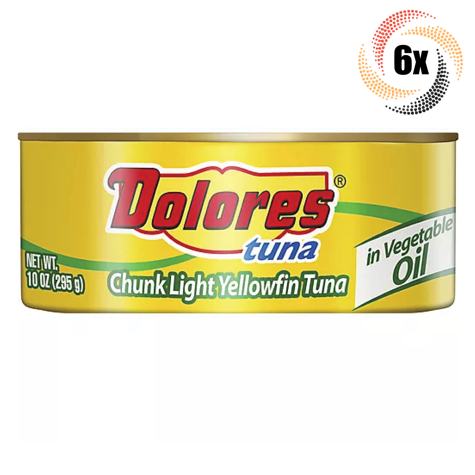 6x Cans Dolores Chunk Light Yellowfin Tuna In Vegatable Oil 10oz