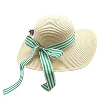Girls Summer Sunscreen Large Brimmed Hat Child Children Folding Beach Hat UV