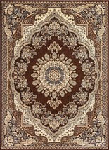 Msrugs Traditional Oriental Medallion Brown Beige Area Rug Persian Style... - $19.80