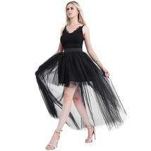 Black Slit Tulle OVERSKIRT Elastic Waist hilo Tulle Skirt Open Skirt Over Skirt image 2