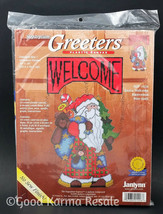 Santa Welcome Sign Christmas Plastic Canvas Kit Sugarplum Greeters SGP142  - $24.95