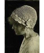 Crocheted Boudoir Cap. Vintage Crochet Pattern for a Ladies&#39; Hat. PDF Do... - $2.50