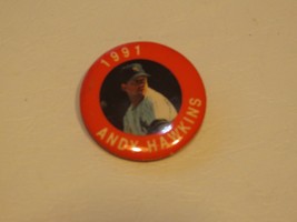 RARE 1991 Baseball Pin Andy Hawkins New York Yankees button 1 1/2 in MLB... - $5.14