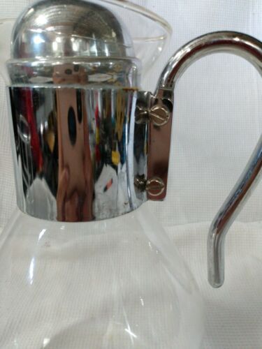 Pyrex MCM Mid Century Modern Coffee Pot 8 Cup Carafe Warmer Glass Vintage  EUC