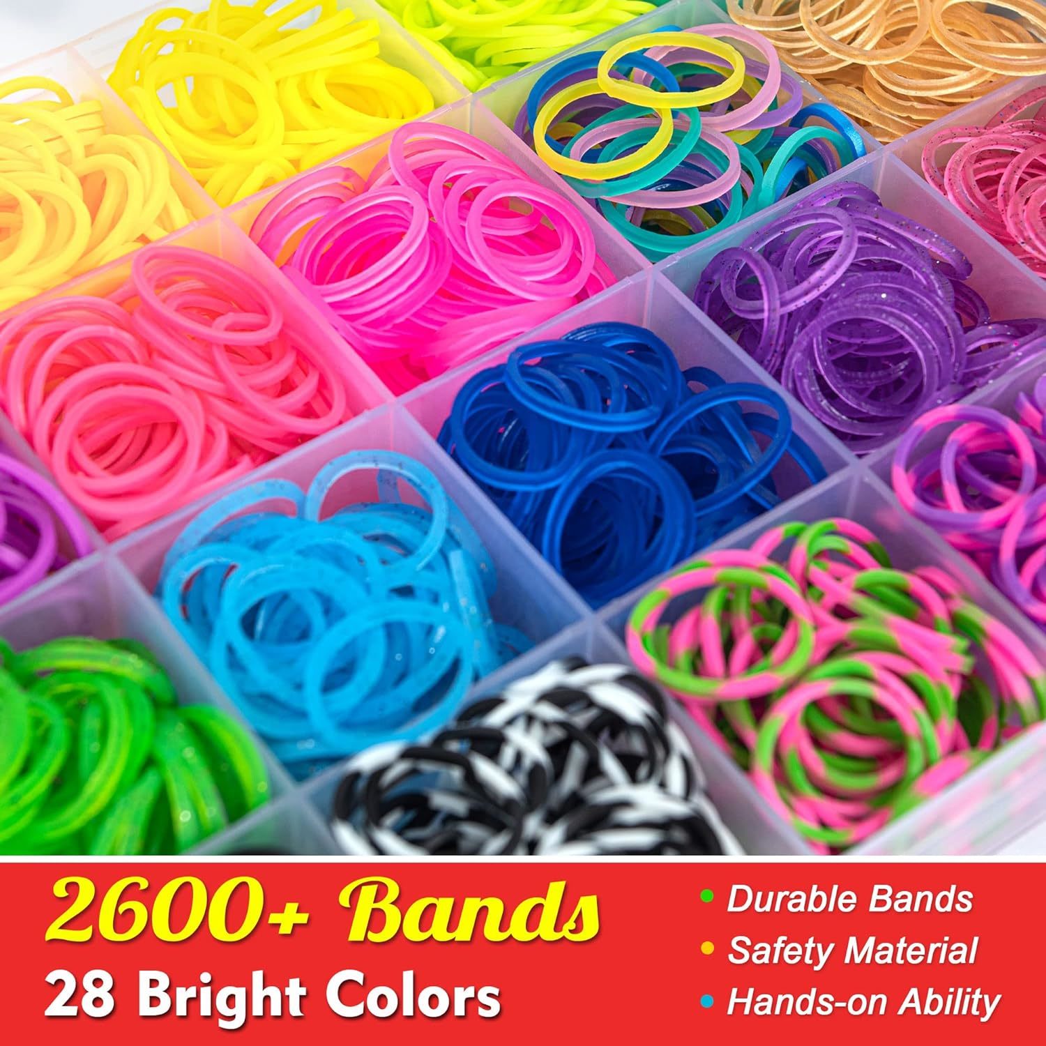 3600 New RED BLUE WHITE PINK BLACK GREEN ORANGE Color Loom Refill