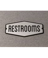 Retro Style Gray and Black Wood Restrooms Sign - $19.95