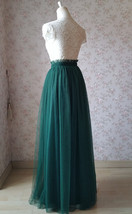 DARK GREEN High Waisted Tulle Maxi Skirt Plus Size Bridesmaid Tulle Maxi Skirt image 4
