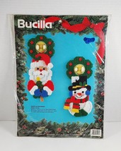 Bucilla 61172 Plastic Canvas Cross Stitch Kit Santa Snowman Hanger Chris... - $24.39