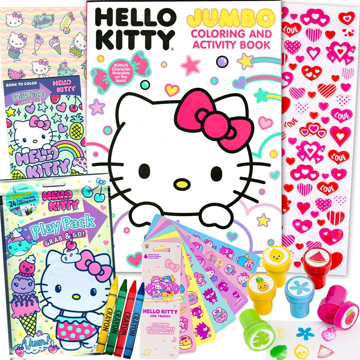 Bendon Hello Kitty Coloring Acitivty Book Set For Kids, Girls - Bundle ...