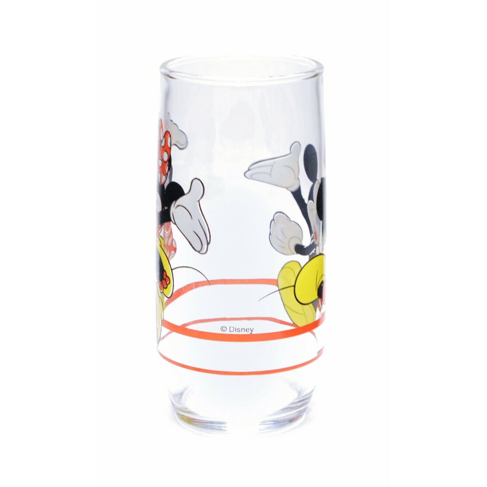 Vtg Disney Mickey/Minnie Mouse/Donald Duck 4.5 Tall Drinking Glasses Set  of 2