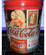 Vintage Coca-Cola Round Metal Tin Can with NEW Sealed 700 Piece Puzzle - $29.58