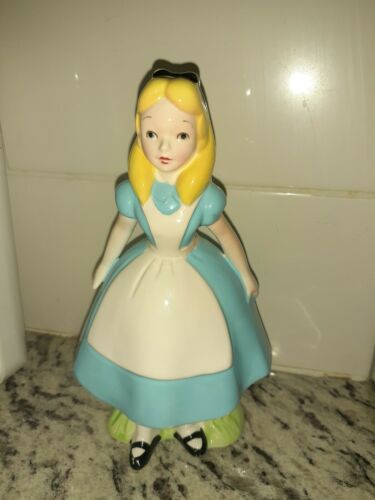 Vintage Disney Alice in Wonderland Sitting Alice & Cat Porcelain Figurine  RARE
