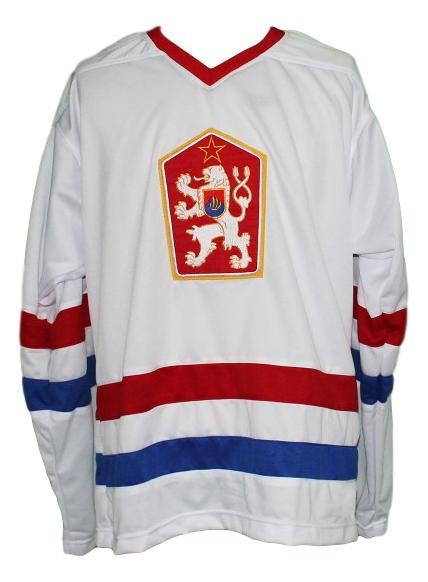 Dominik hasek  2 custom czechoslovakia hockey jersey white   1