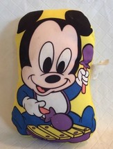 Vintage Baby Mickey Mouse Disney Plush Rattle Small Pillow Yellow Xylophone 6.5” - $13.99