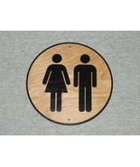 Round Ladies &amp; Men Wood 6 inch Restroom Door Sign - $19.95