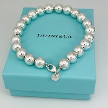 8 inch Tiffany &amp; Co HardWear Bead Ball Bracelet Sterling Silver with Blu... - $339.00
