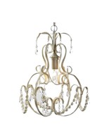 Nautical Chandelier w White Beads Glass 70&quot; Chain Seaside Cottage Porch ... - $148.49