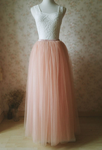 Deep Blush Tulle Maxi Skirt Floor Length Puffy Tulle Bridal Skirt Plus Size image 2
