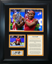 Framed Coco Gauff 2023 US Open Champion Facsimile Engraved Auto 12"x15" Photo - $59.99