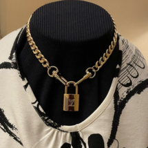 Louis Vuitton Lock on a 16&quot; Curb Choker Chain Necklace - $89.00