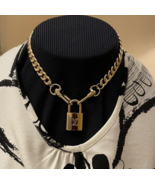 Louis Vuitton Lock on a 16" Curb Choker Chain Necklace - $89.00