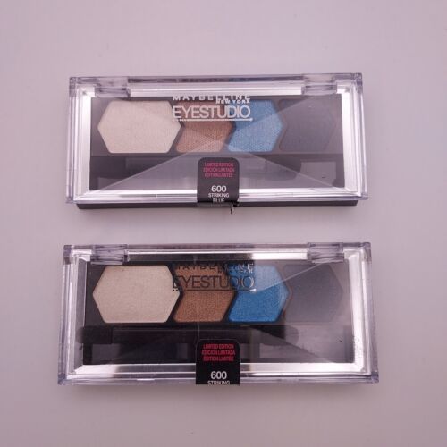 LOT OF 2 Maybelline Eyestudio Eyeshadow Quad  #600 STRIKING BLUE New - $9.79