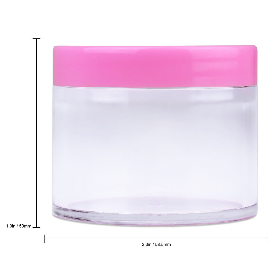 Beauticom (12 Pcs) 60g Quality Round Leak Proof Clear Jar Container w/ Pink Lids