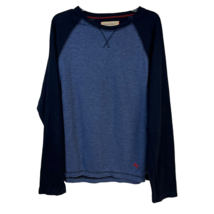 Tommy Bahama Mens Pullover Sweatshirt Blue Heathered Raglan Long Sleeve Logo XL - $34.19