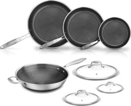 Alpine Cuisine Cookware Set 12-PC Belly Shape - Stainless Steel Cookwa