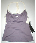 NWT $45 Womens New Fila XS Tank Top Bra Muted Purple Off White Yoga Pila... - $44.55