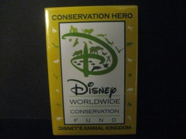 Disney's Animal Kingdom Conservation Hero 2014 Button Pin Yellow Worldwide WDW - $3.59