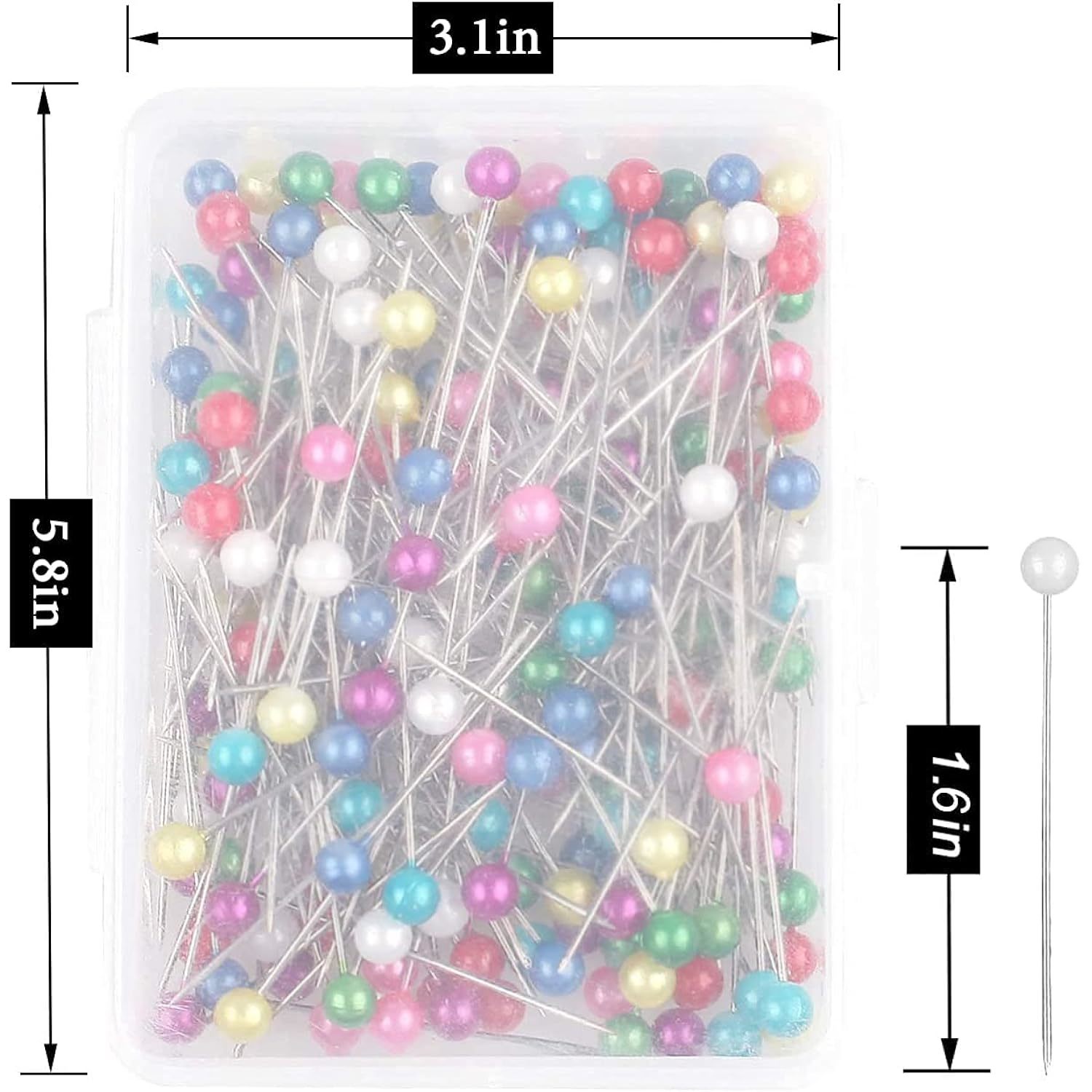 320PCS Sewing Pins 1.5inch Colored Ball Straight Pins Decorative Quilting  Pins Fabric Pins for Quilting Dressmaking DIY Sewing