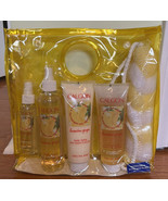 CALGON Hawaiian Ginger  5 Pc Gift Set Vtg yellow case body mist lotion RARE - $49.47